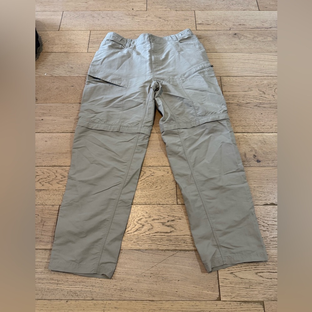 The North Face Mens Convertible Hiking Pants Khaki Zip Off Cargo‎ Size XL (581)
